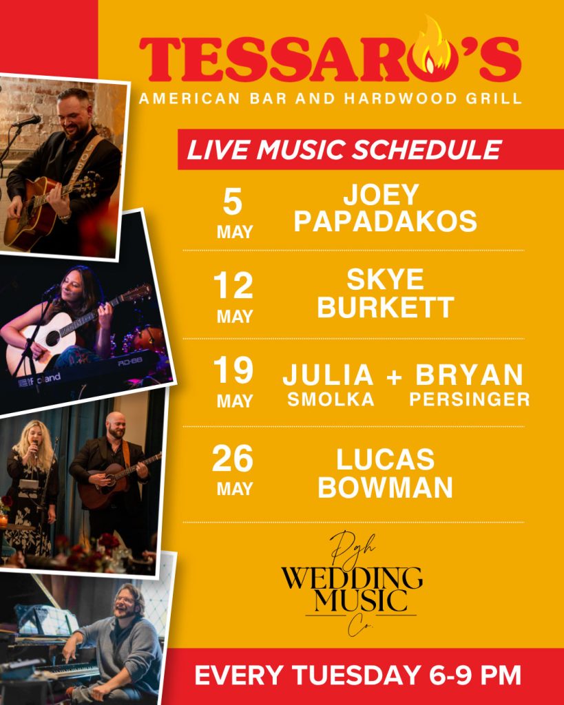 Tessaros live music schedule PGH Wedding Music Co.