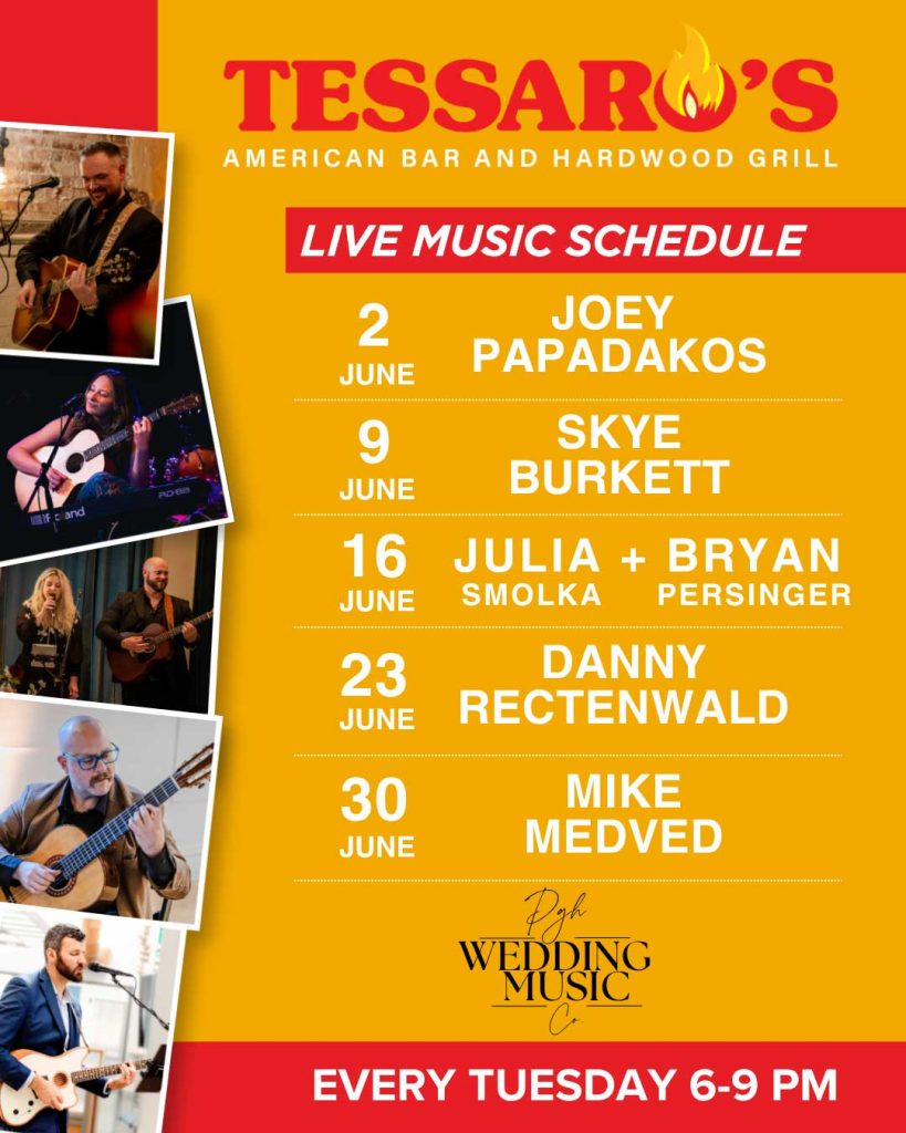 Tessaro's June live music schedule.
