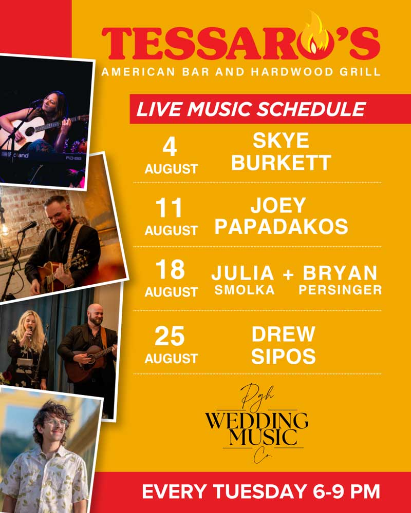 Tessaros live music schedule for August 2026