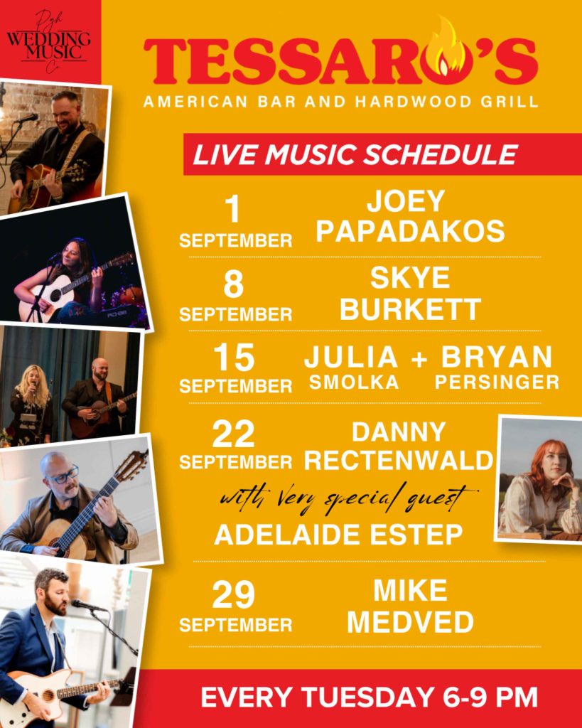 Tessaros live music schedule for September 2026.