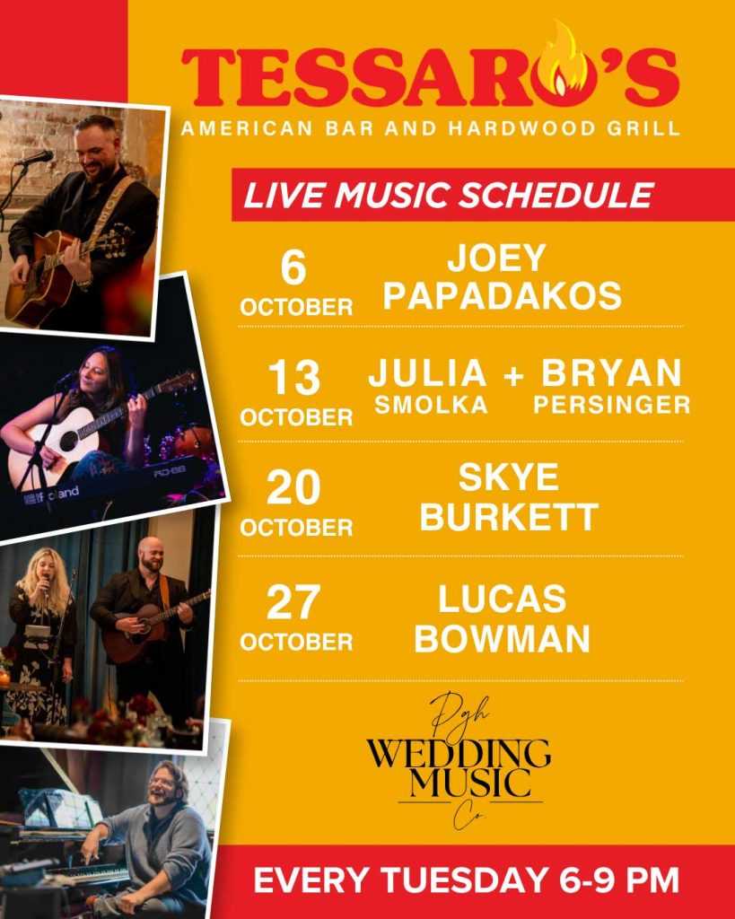 Tessaros live music schedule for October 2026.